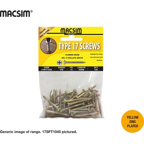 8G X 40MM FLOWER HD SCREW T17 SEH ZP HANG PACK 50