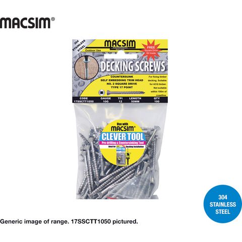 10-12x50 TRIM SS DECK SCREW TP