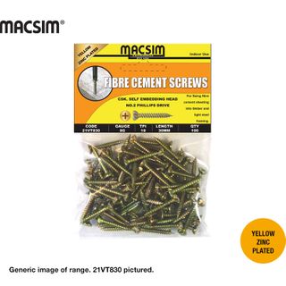 8gx20mm FIBRE CEMENT SCREWS T/PK