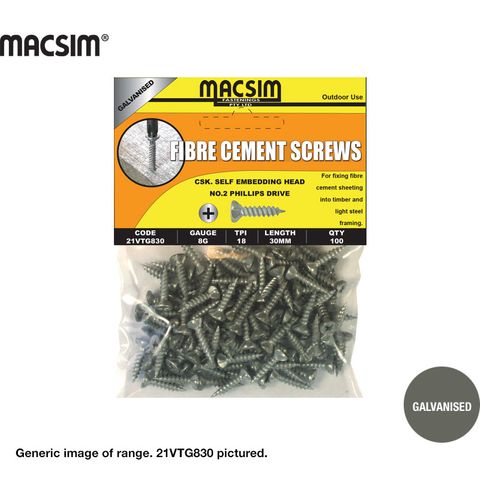 8G X 30 GAL.FIBRE CEMENT SCREWS T/P