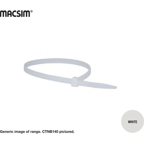 100MMX2.5MM WHITE CABLE TIES