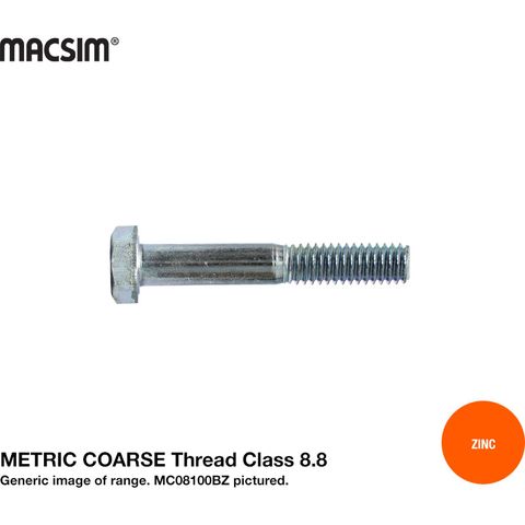 M 8 X 50 8.8 CRS H/T B/O ZNC