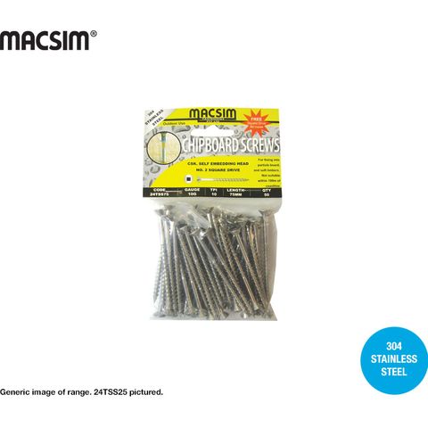 10gx65 STAINLESS CHIPBOARD SCR