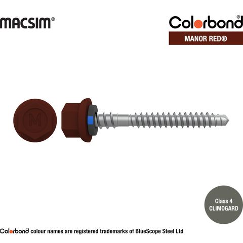 6.3mm x 50mm NYROX ROOF SCREW HWF/NEO MANOR RED