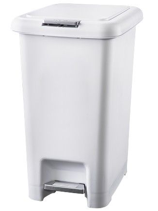 30L PUSH /PEDAL BIN - WHITE