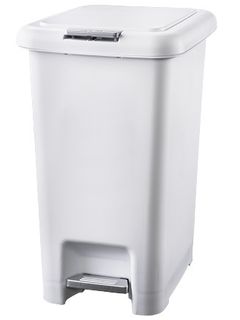 30L PUSH /PEDAL BIN - WHITE