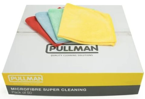 PULLMAN 50PK MICROFIBRE CLOTH MIXED COLOURS 40cm x 40cm
