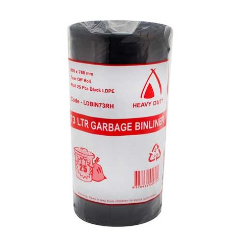 73LTR BIN LINER ROLL H/DUTY 250CTN