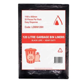 BIN LINER 120LT BLACK H/D (100)