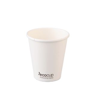 ECOCUP S/W PLA 8OZ WHITE COFFEE CUP (90MM) 1000