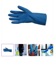 RUBBER GLOVE X/LARGE BLUE SILVER LINED (PR) 144