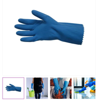 RUBBER GLOVE LARGE BLUE SILVER LINED (PR) 144