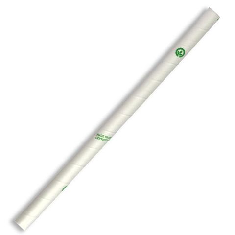 JUMBO 10MM WHITE PAPER STRAW (SLV100)