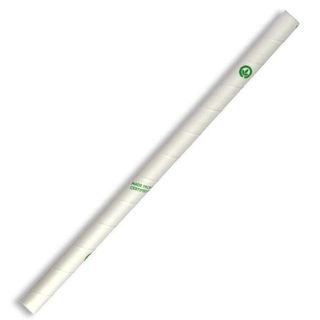JUMBO 10MM WHITE PAPER STRAW (SLV100) 25