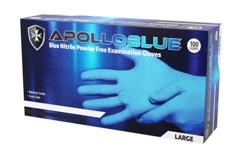 NITRILE BLUE GLOVE LARGE (100)