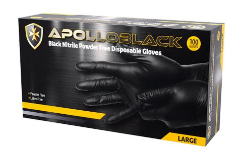 NITRILE BLACK LARGE GLOVE (100)