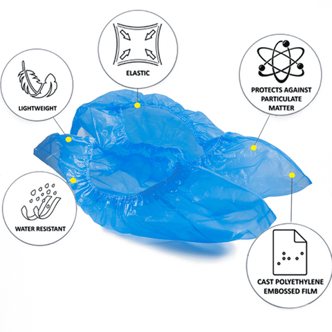 BLUE  PLASTIC OVER SHOES 100