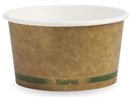 BIOPLASTIC PAPER BOWL 12OZ/430ML KRAFT (SLV25) 20