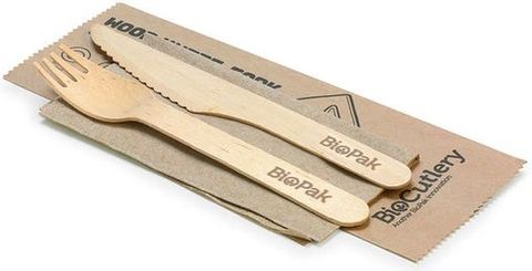 16cm knife, fork and napkin set, FSC 100% - wood (SLV100) 4