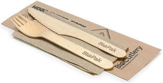16cm knife, fork and napkin set, FSC 100% - wood (SLV100) 4