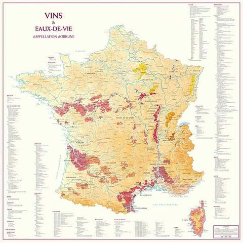 Map- Vineyards of France