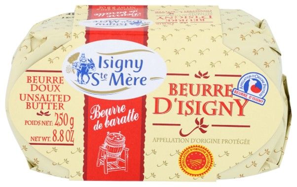 Isigny Unsalted Churned Butter Aop 250g