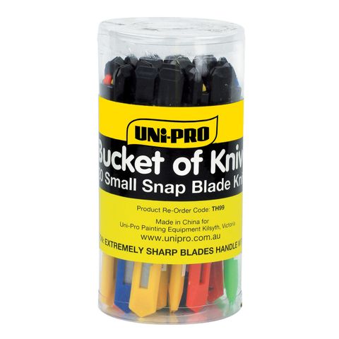 UNi-PRO Bucket of Small Snap Blade Knives (Sold as 20pcs per bucket - cannot be split) 20 Pce