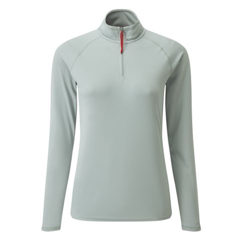 Women's UV Tec Long Sleeve Zip Tee Medium Grey 14