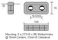 CDZ2-63-1.50H Zinc Rect Anode Bolt-On2Kg