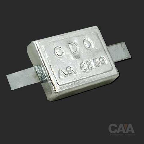 CDZ2-43-1S Zinc Rect Anode W/Strap 1.45Kg