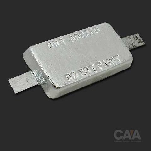 CDZ2-63-1S Zinc Rect Anode W/Strap 2.1Kg