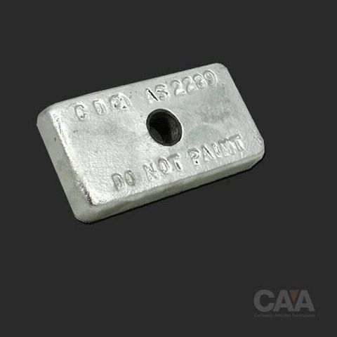 Zinc Rect Anode W/Gal Pipe 1 Hole 20mm