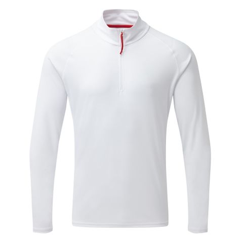 Mens UV Tec Long Sleeve Zip T White 3XL