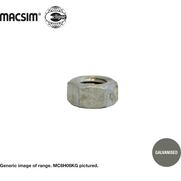 M10 CRS CL8 HEX NUT BULK GAL