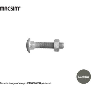 16mm x 75mm CUP BOLT/NUT GALV