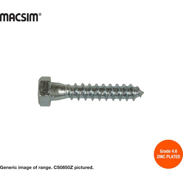 M 8 X 50    COACH SCREW ZINC