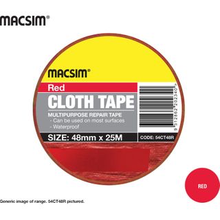 48mm S/SIDED CLOTH TAPE-RED