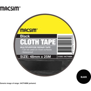 48mm S/SIDED CLOTH TAPE-BLACK