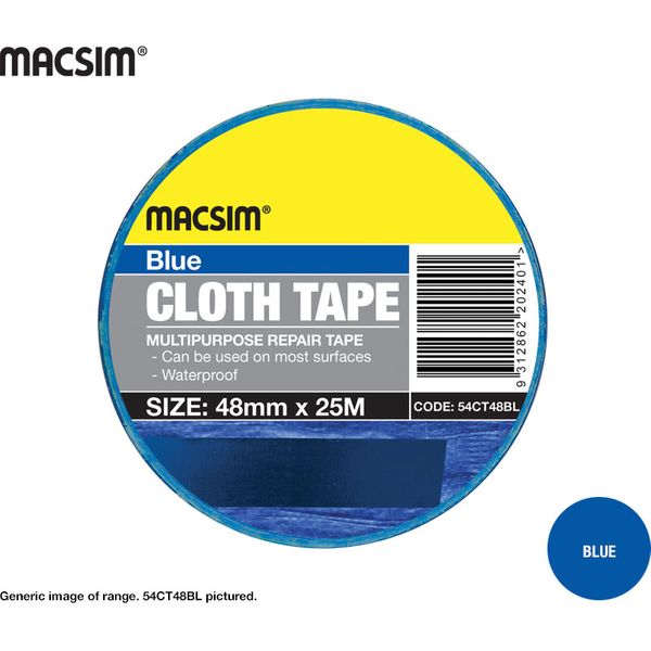 48mm S/SIDED CLOTH TAPE-BLUE