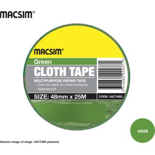 48mm S/SIDED CLOTH TAPE-GREEN