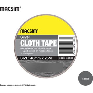 48mm S/SIDED CLOTH TAPE-SILVER