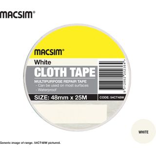 48mm S/SIDED CLOTH TAPE-WHITE