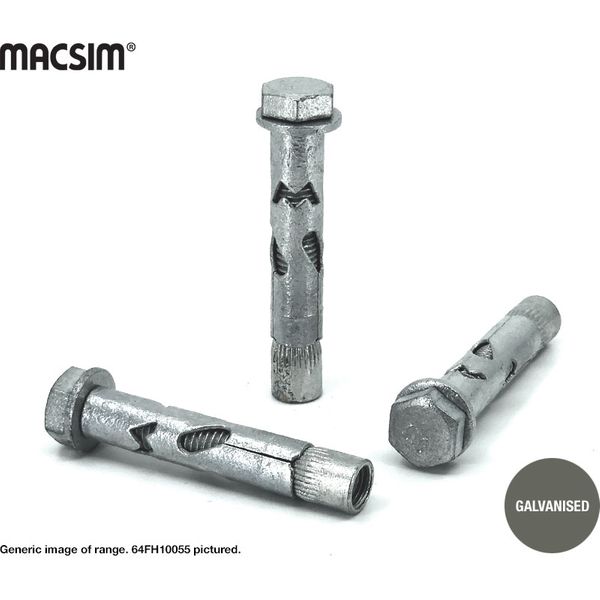 10x80mm GAL FLUSH HD MASONBOLT