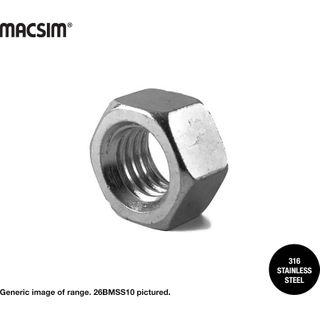 16mm HEX NUT 316 S/S