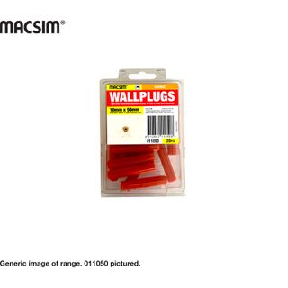 50mm ORANGE WALLPLUG - T/PACK