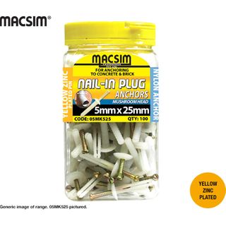 6.5mm x 40mm M/H NAIL-IN-PLUGS