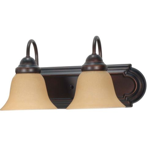 Ballerina 2 Bulb (18") Bathroom Vanity, Mahogany Bronze/ Champange Glass