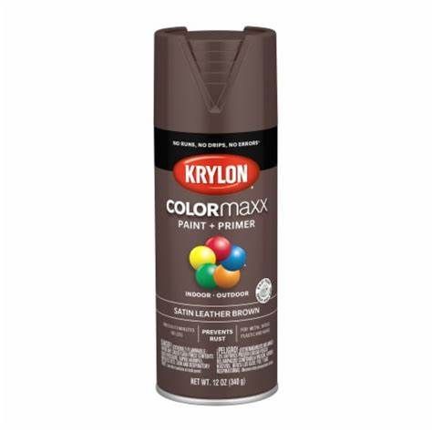 Krylon Paint & Primer (Satin Leather Brown) (12oz)