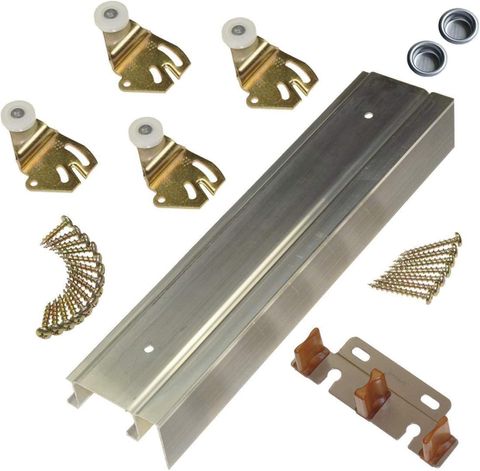 Twin Wheel Sliding Bypass Door Hardware 72"