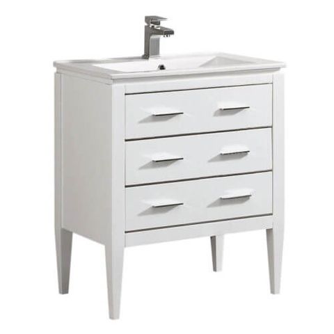 Ironwood Vanity w/ Two Drawers (White) (24")